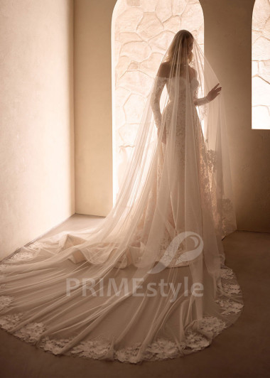 Celočipkované svadobné šaty VS1212 s dlhým rukávom | PRIMESTYLE.SK