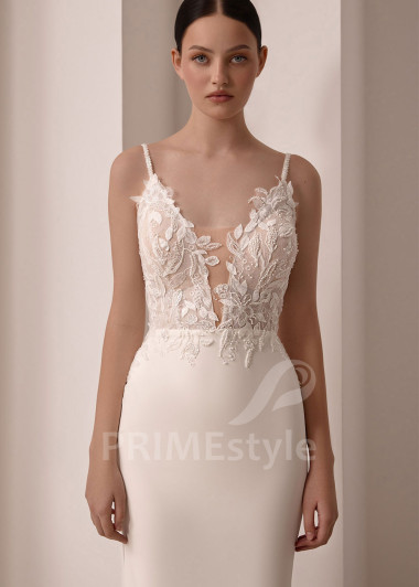 Elegantné svadobné šaty s čipkovaným živôtikom VS1214 | PRIMESTYLE.SK