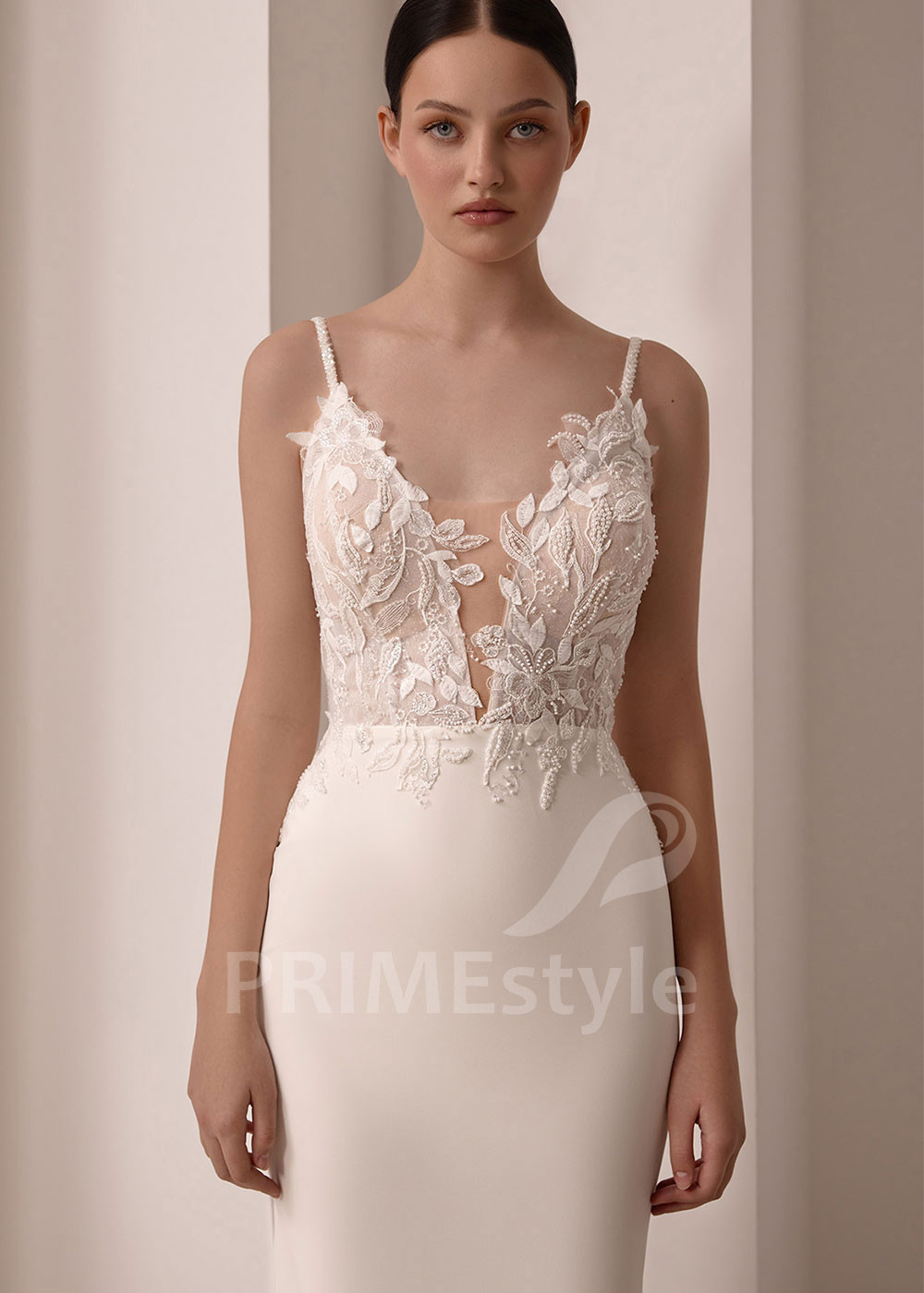 Elegantné svadobné šaty s čipkovaným živôtikom VS1214