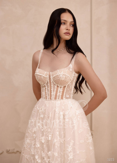 Romantické svadobné šaty s jemným tylovým vzorom VS1215 | PRIMESTYLE.SK