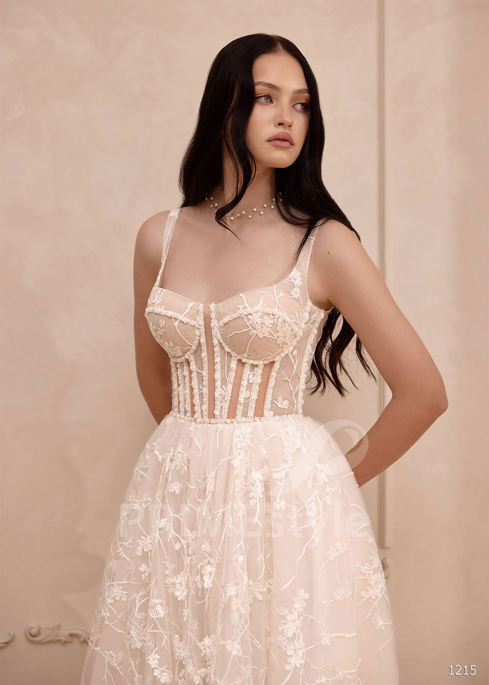Romantické svadobné šaty s jemným tylovým vzorom VS1215