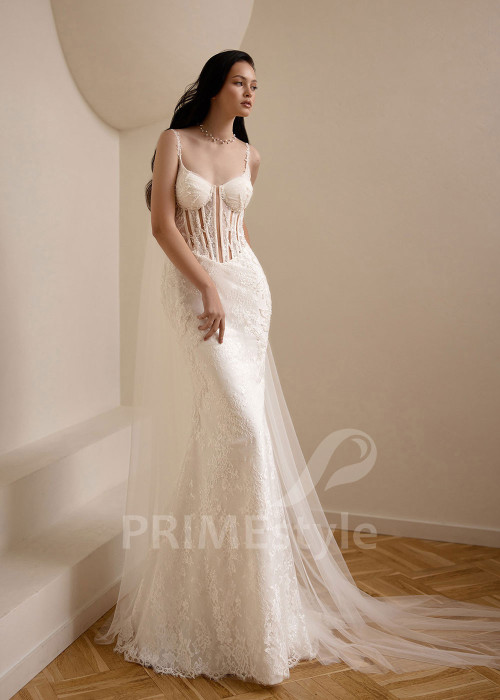 Elegantné čipkované svadobné šaty VS1216
