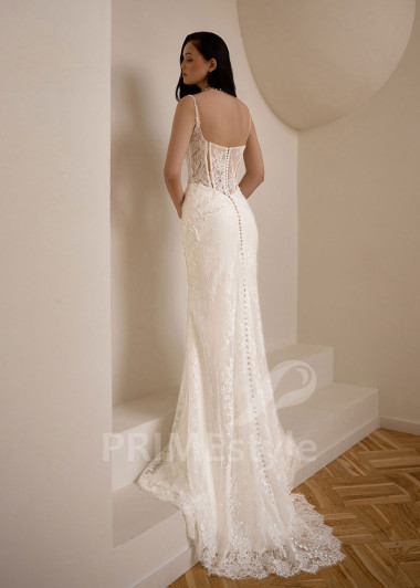 Čipkované svadobné šaty VS1216 s tylovým plášťom | PRIMESTYLE.SK