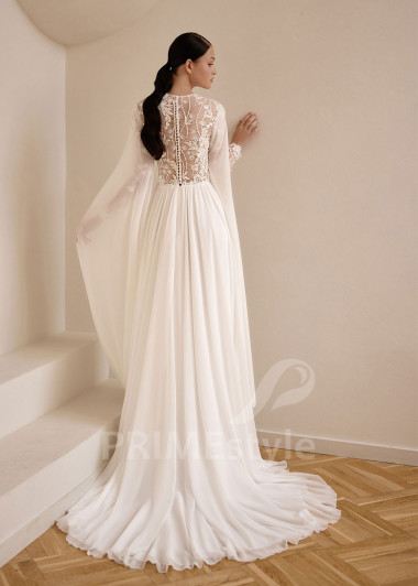 Svadobné šaty s dlhým čipkovaným rukávom VS1219 | PRIMESTYLE.SK