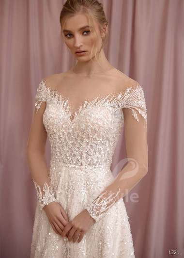 Luxusné svadobné šaty s dlhým rukávom VS1221 | PRIMESTYLE.SK