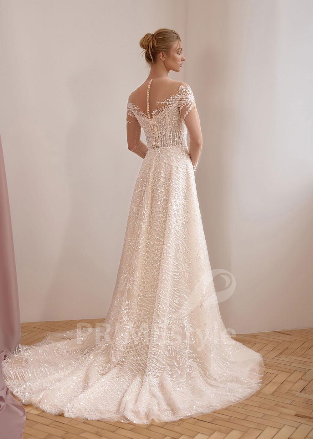 Luxusné svadobné šaty s dlhým rukávom VS1221