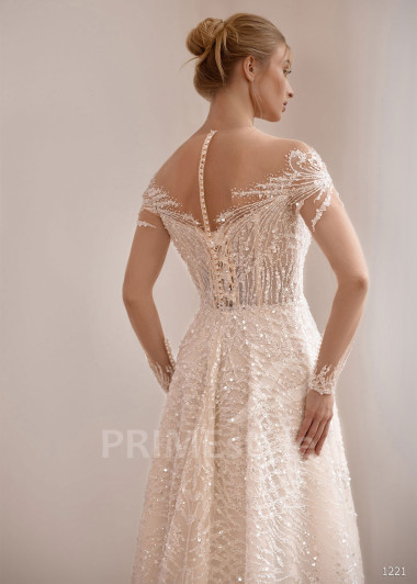 Luxusné svadobné šaty s dlhým rukávom VS1221 | PRIMESTYLE.SK