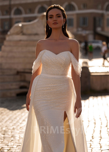 Extravagantné trblietavé svadobné šaty RS860 - primestyle.sk