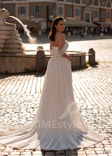 Extravagantné trblietavé svadobné šaty RS860 - primestyle.sk