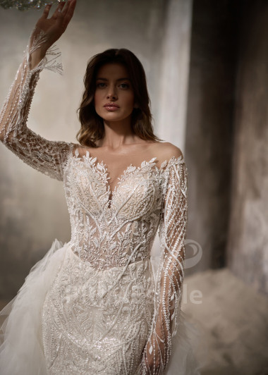 Luxusné svadobné šaty s odopínateľnou vlečkou RC2800 - primestyle.sk