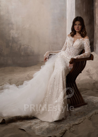 Luxusné svadobné šaty s odopínateľnou vlečkou RC2800 - primestyle.sk