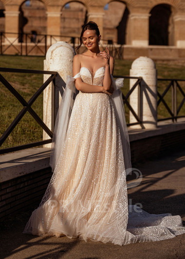 Luxusné trblietavé svadobné šaty RS864 - primestyle.sk