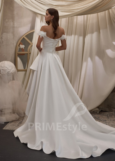 Svadobné šaty s padnutými ramienkami RC2801 - primestyle.sk