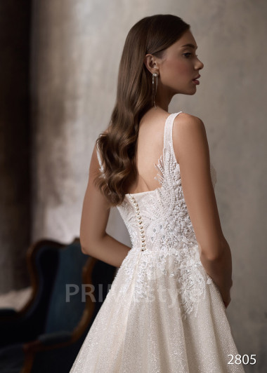 Svadobné šaty s dlhými prehozovými rukávmi RC2805 - primestyle.sk