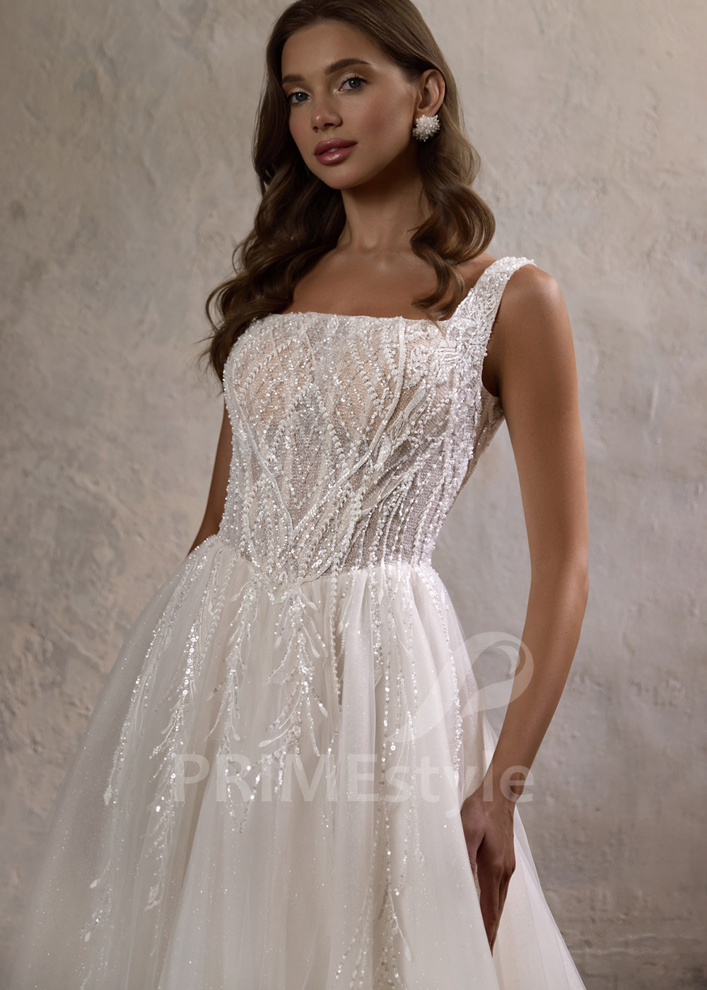 Luxusné svadobné šaty na ramienka RC2808