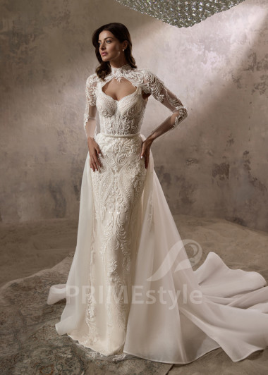 Luxusné Svadobné šaty s odopínateľnou vlečkou RC2812