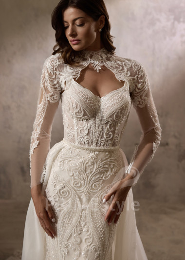 Luxusné Svadobné šaty s odopínateľnou vlečkou RC2812 - primestyle.sk