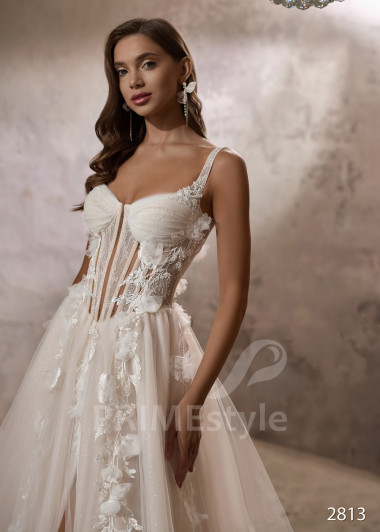 Romantické svadobné šaty na ramienka RC2813 - primestyle.sk