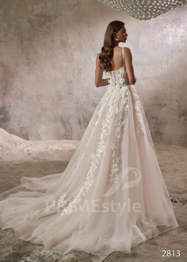 Romantické svadobné šaty na ramienka RC2813 - primestyle.sk