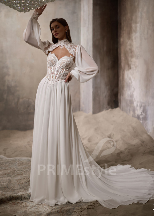 Elegantné svadobné šaty pre staršie nevesty RC2815