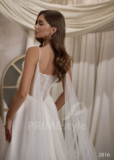 Exkluzívne svadobné šaty na ramienka RC2816 - primestyle.sk