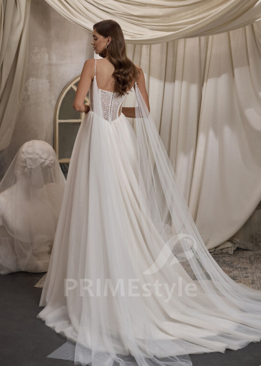 Exkluzívne svadobné šaty na ramienka RC2816 - primestyle.sk