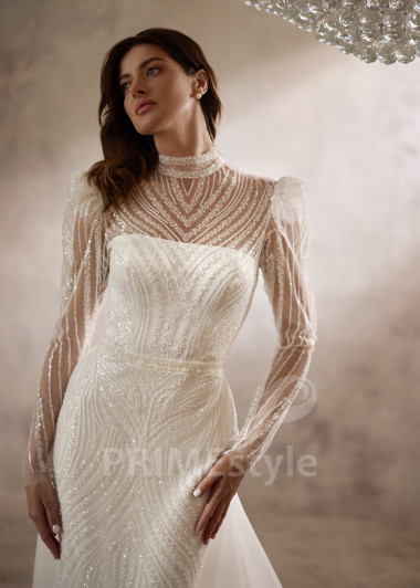 Luxusné svadobné šaty s odopínateľnou vlečkou RC2817 - primestyle.sk