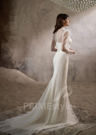 Luxusné svadobné šaty s odopínateľnou vlečkou RC2817 - primestyle.sk
