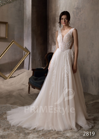 Luxusné čipkované svadobné šaty RC2819