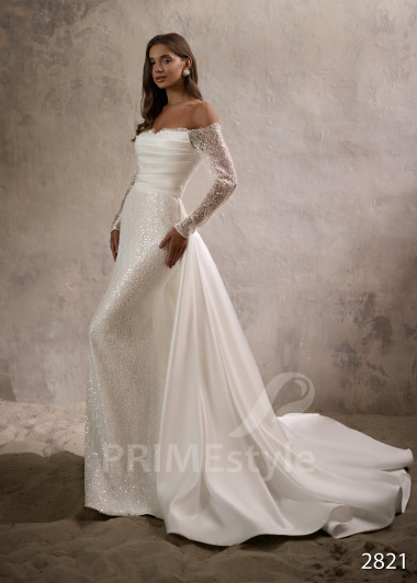 Elegantné trblietavé svadobné šaty RC2821