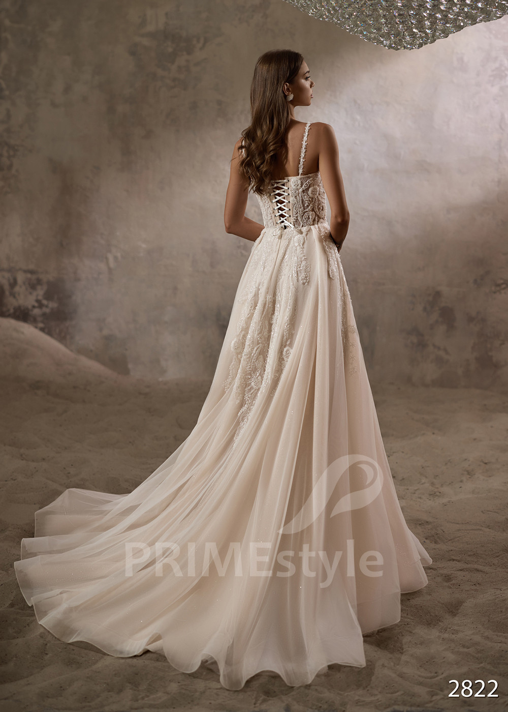 Luxusné svadobné šaty s padnutými ramienkami RC2822
