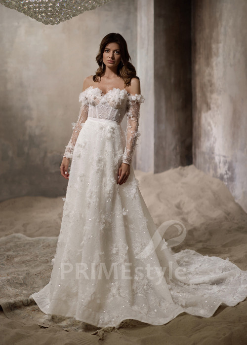 Luxusné celočipkované svadobné šaty RC2825
