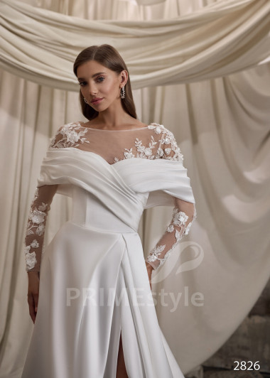 Elegantné saténové svadobné šaty RC2826 - primestyle.sk