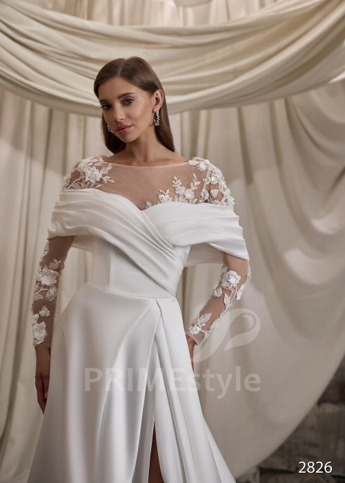 Elegantné saténové svadobné šaty RC2826