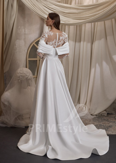 Elegantné saténové svadobné šaty RC2826 - primestyle.sk