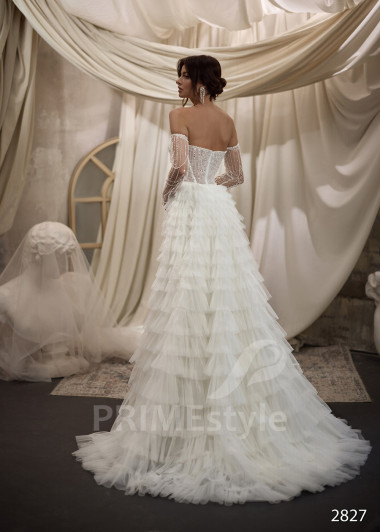 Luxusné svadobné šaty s odopínateľnou vlečkou RC2827 - primestyle.sk