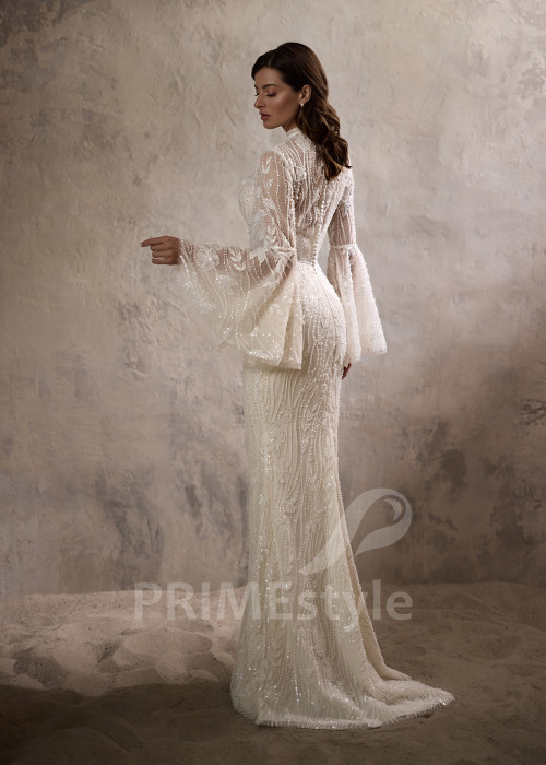 Exkluzívne priliehavé svadobné šaty RC2831