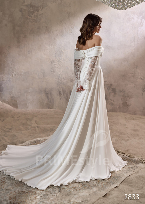 Extravagantné svadobné šaty s padnutými ramienkami RC2833