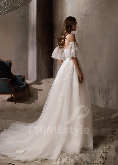 Moderné čipkované svadobné šaty RC2840 - primestyle.sk