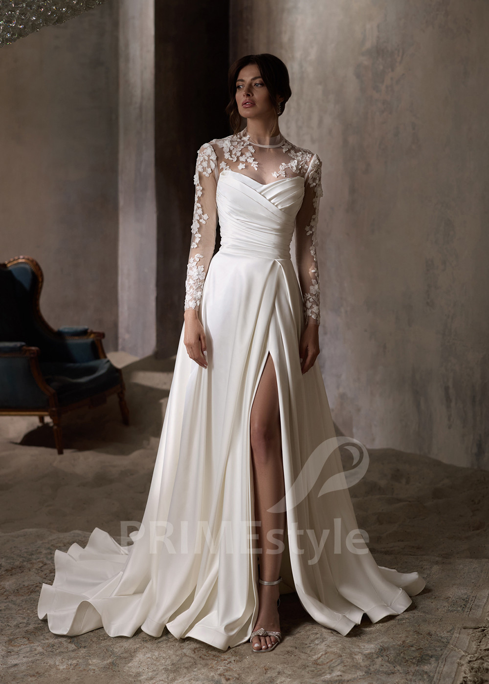 Elegantné saténové svadobné šaty RC2841