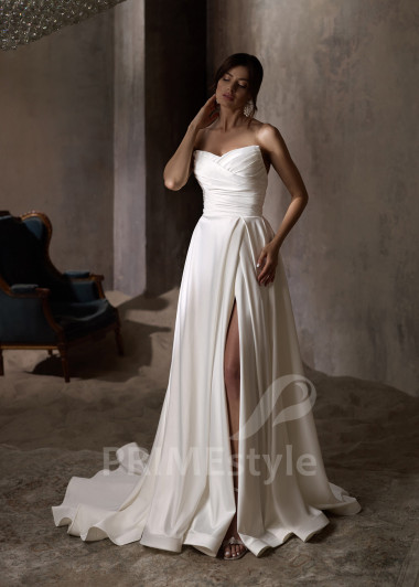 Elegantné saténové svadobné šaty RC2841 - primestyle.sk