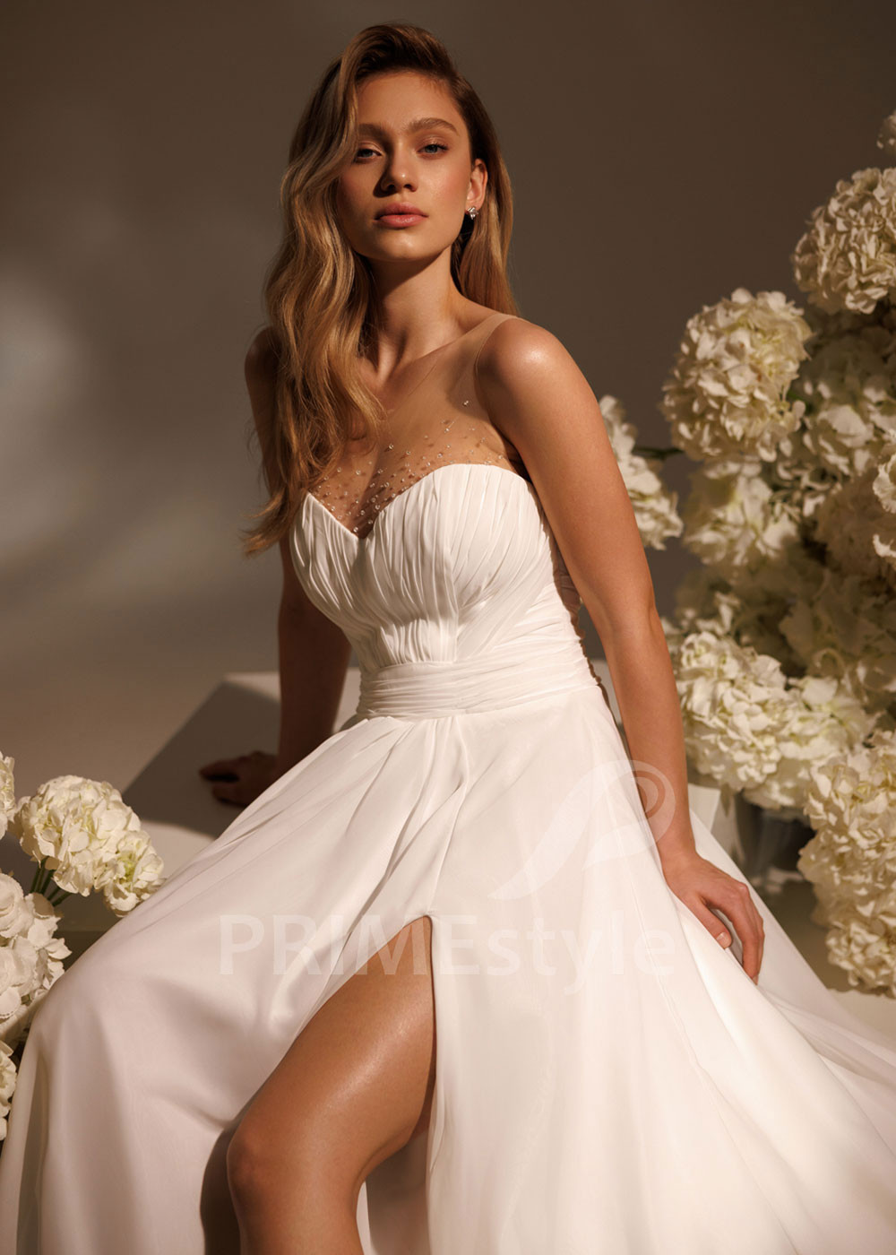 Elegantné svadobné šaty Selena s rozparkom