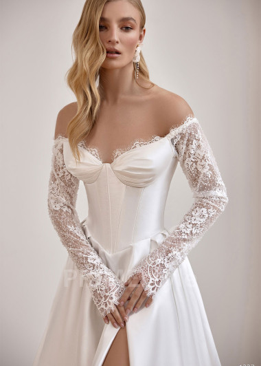 Luxusné svadobné šaty s dlhým rukávom VS1227 | PRIMESTYLE.SK