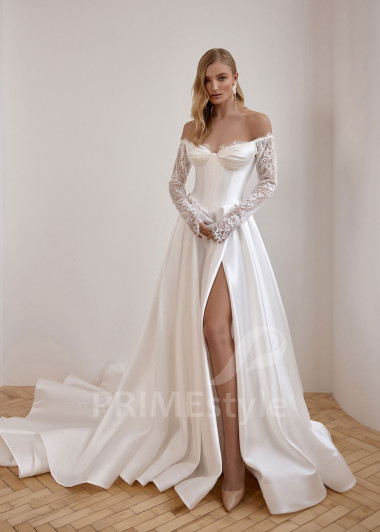 Luxusné svadobné šaty s dlhým rukávom VS1227 | PRIMESTYLE.SK