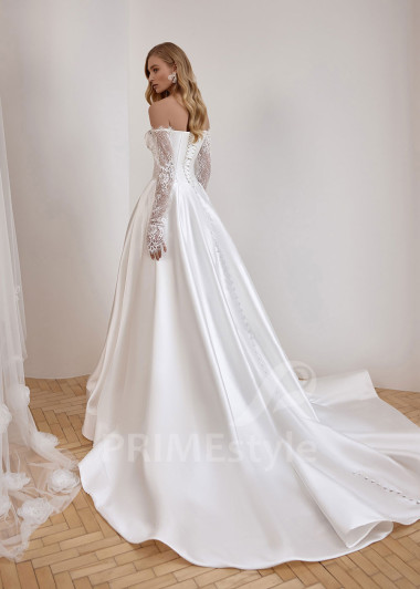 Luxusné svadobné šaty s dlhým rukávom VS1227 | PRIMESTYLE.SK