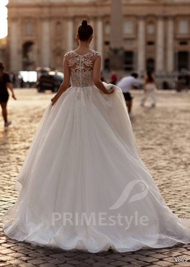 Extravagantné trblietavé svadobné šaty RS869 - primestyle.sk