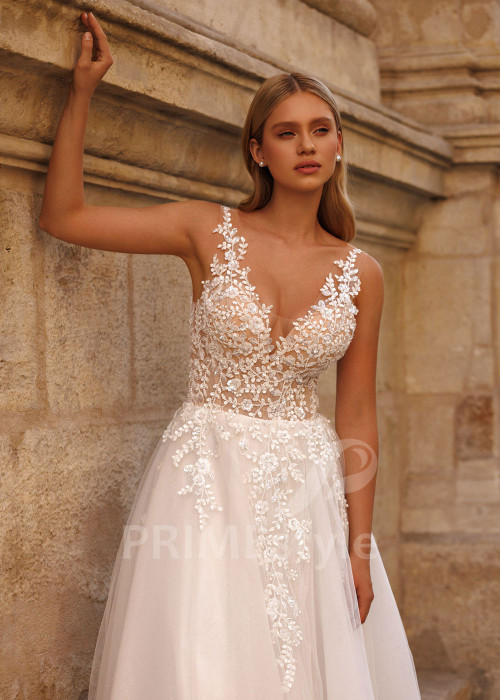 Tylové svadobné šaty Flora