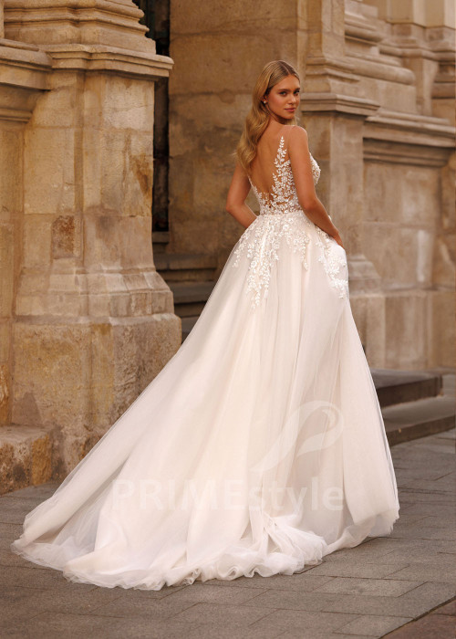 Tylové svadobné šaty Flora