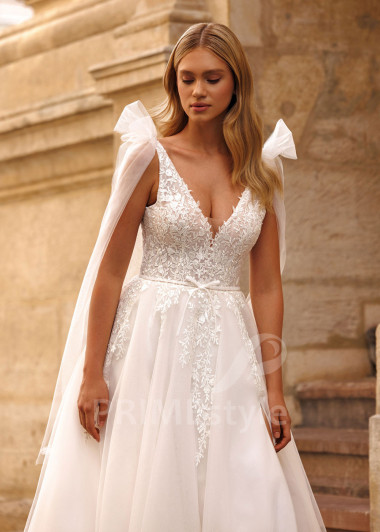 Svadobné šaty na ramienka Sandra - primestyle.sk