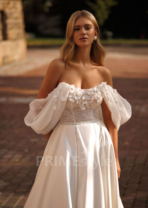 Padavé svadobné šaty Swan